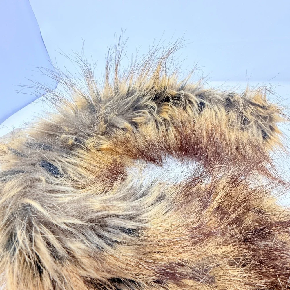 Donna Salyers Fabulous‎ Furs Scarf Collar Pull Through Faux Fur Brown qvc